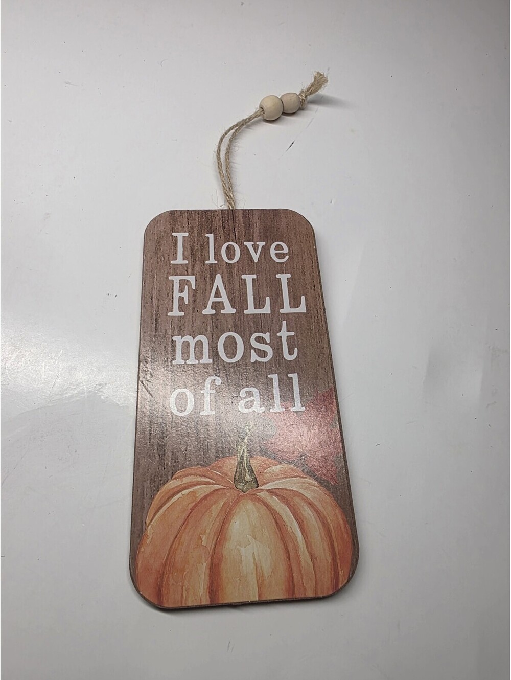 I Love Fall Most Of All Pumpkin Wooden Hanging Wall Plaque Sign
